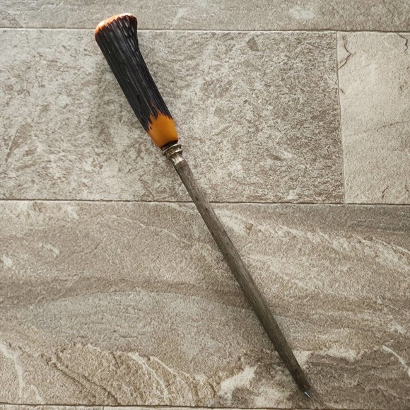 Vintage Knife Sharpener with Stag Handle 13" Long - Picture 1 of 1